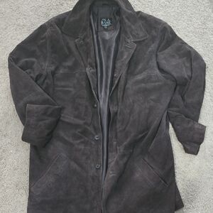 Jos A Bank Suede Jacket Men’s Large Brown Lined Casual Everyday [Flaw]